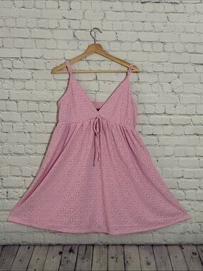 wild fable Light Pink Eyelet Tie-Front Chemise